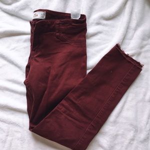 maroon pants